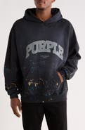 PURPLE BRAND Logo Print Cotton Fleece Hoodie