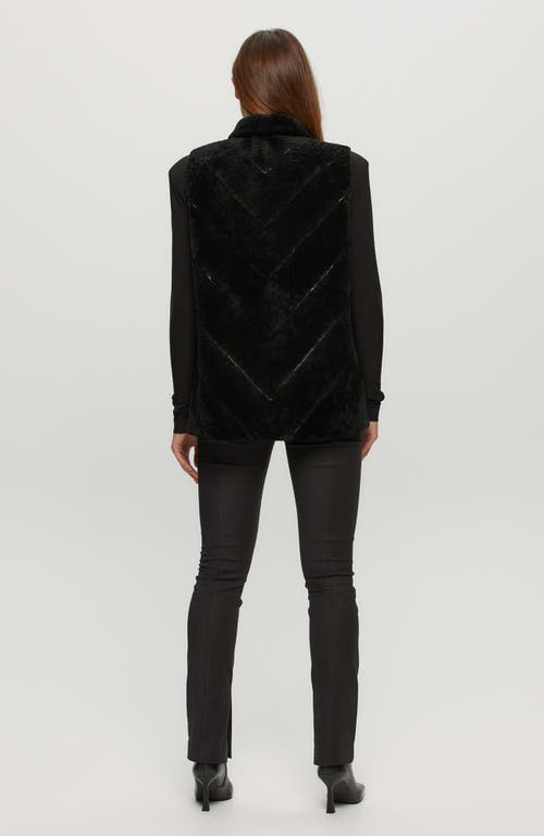 Gorski Reversible Chevron Shearling Lamb Vest In Black