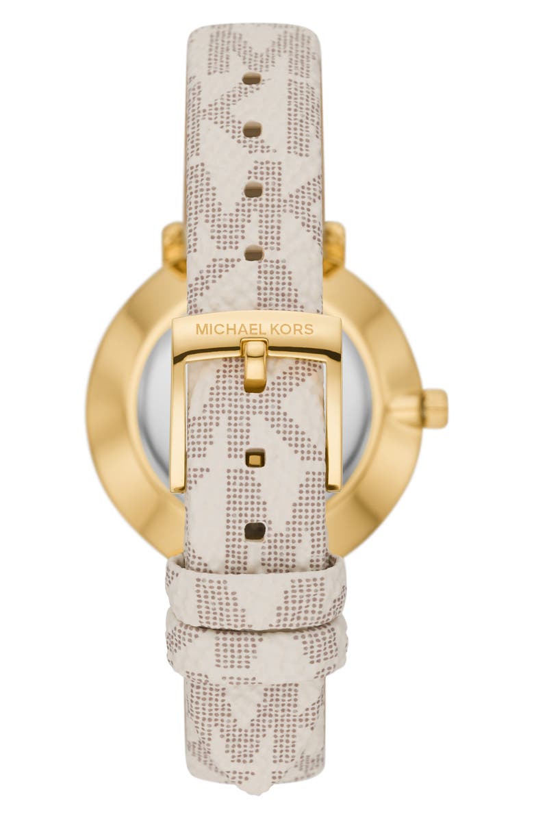 Michael Kors MICHAEL Michael Kors Mini Pyper MK Logo Leather Strap Watch & Bracelet Set, 32mm, Alternate, color, 