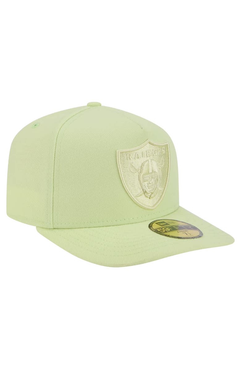 New Era Men's New Era Light Green Las Vegas Raiders Color Pack A-Frame 59FIFTY Fitted Hat, Alternate, color, Light Green
