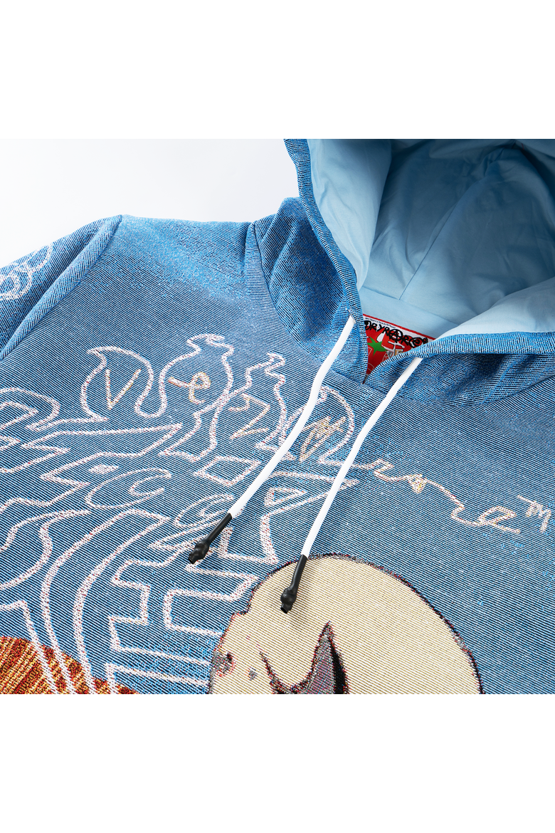 Yokai/Kabuki Hoodie, Alternate, color, BLUE