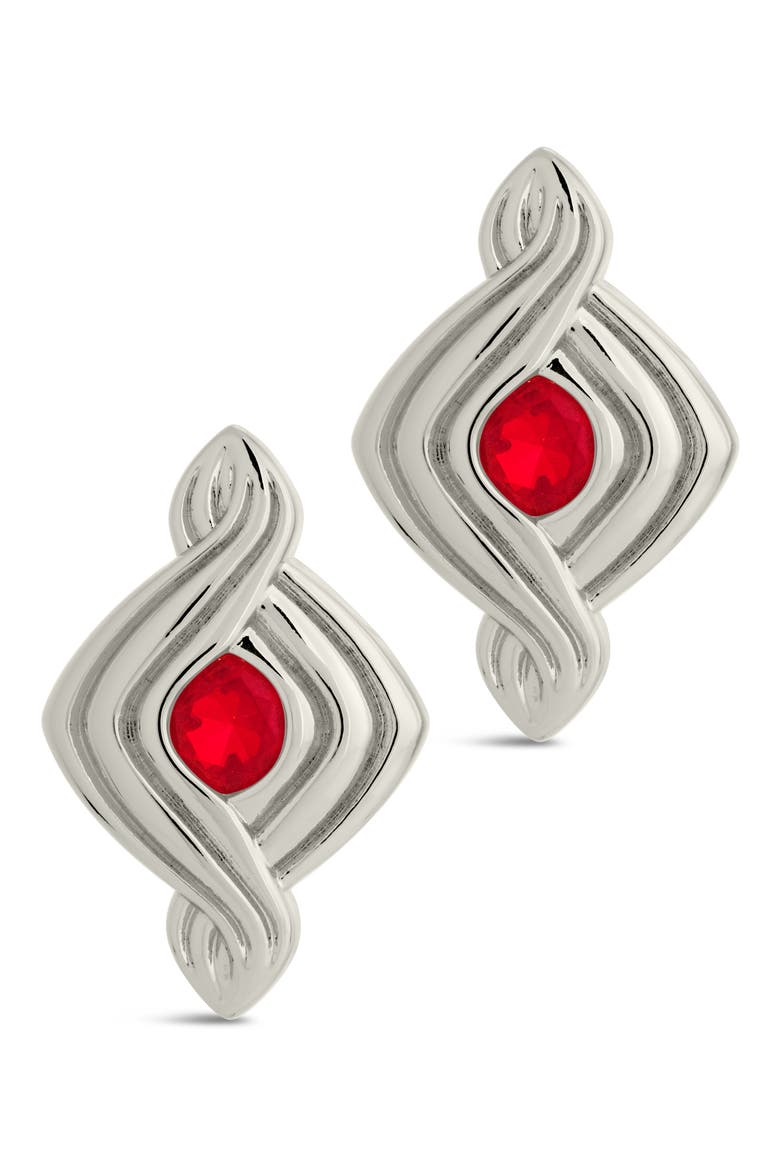 Danish Cubic Zirconia Drop Earrings, Alternate, color, SILVER