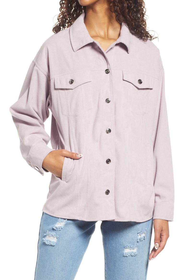 Corduroy Shirt Jacket, Alternate, color, LAVENDER