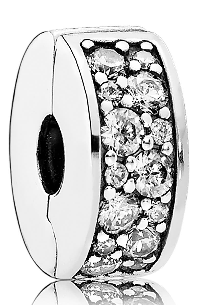 PANDORA Pavé Clip Charm, Main, color, 