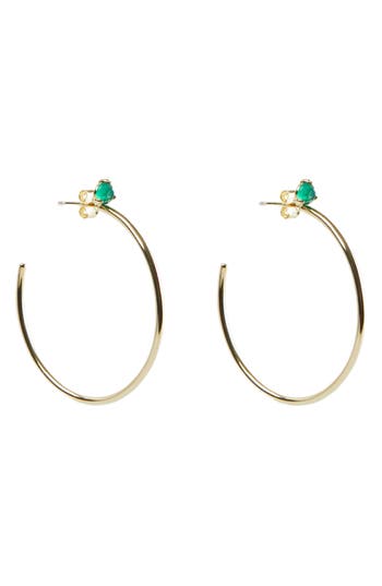 Argento Vivo Semiprecious Stone Hoop Earrings
