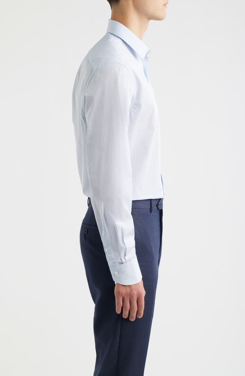 Canali Regular Fit Stripe Dress Shirt, Alternate, color, Light Blue