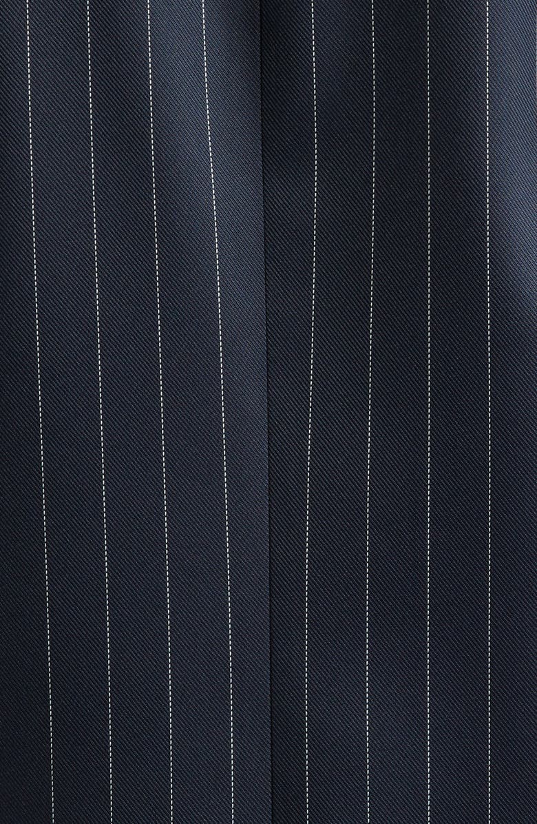 LaQuan Smith Pinstripe Double Breasted Oversize Boyfriend Blazer, Alternate, color, 