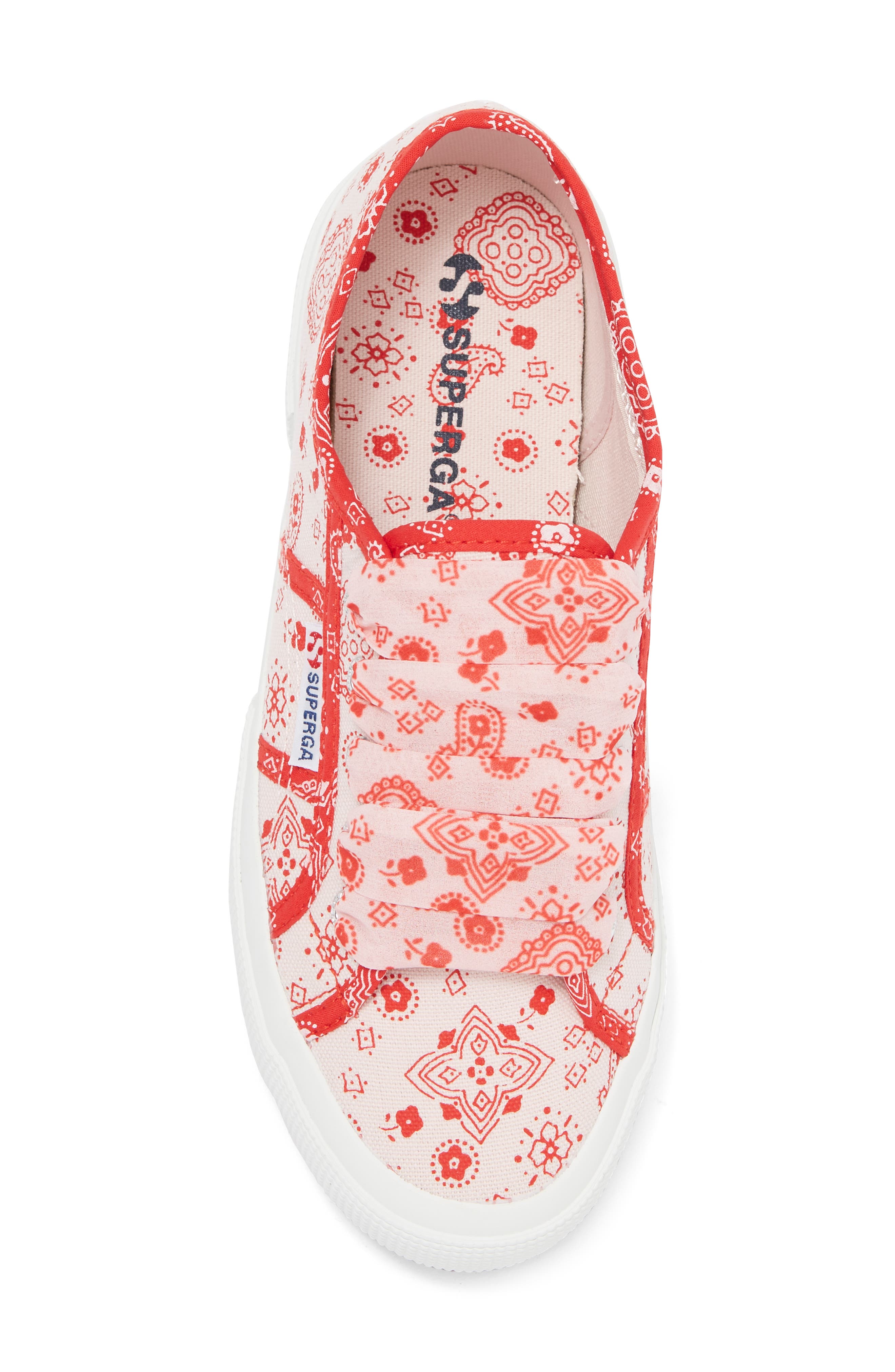 Bandana Paisley Sneaker, Alternate, color, PINK / RED