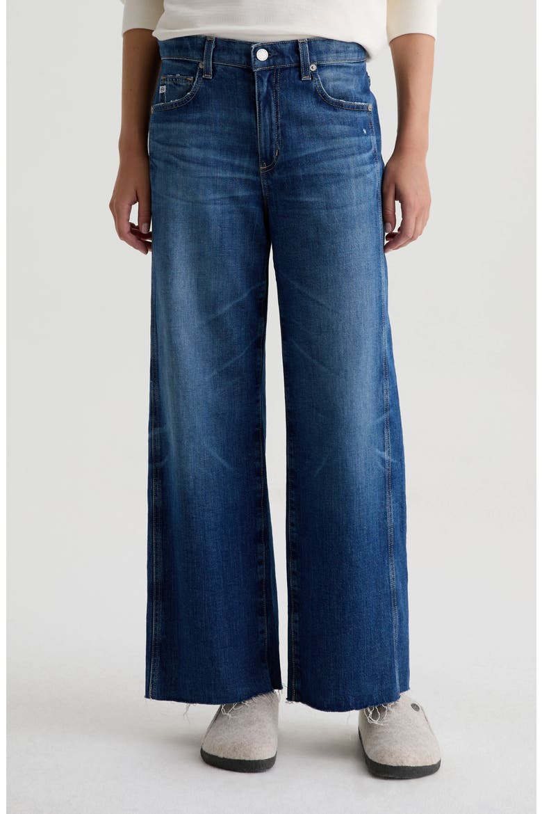 Saige Raw Hem Ankle Wide Leg Jeans, Main, color, WATERMIST