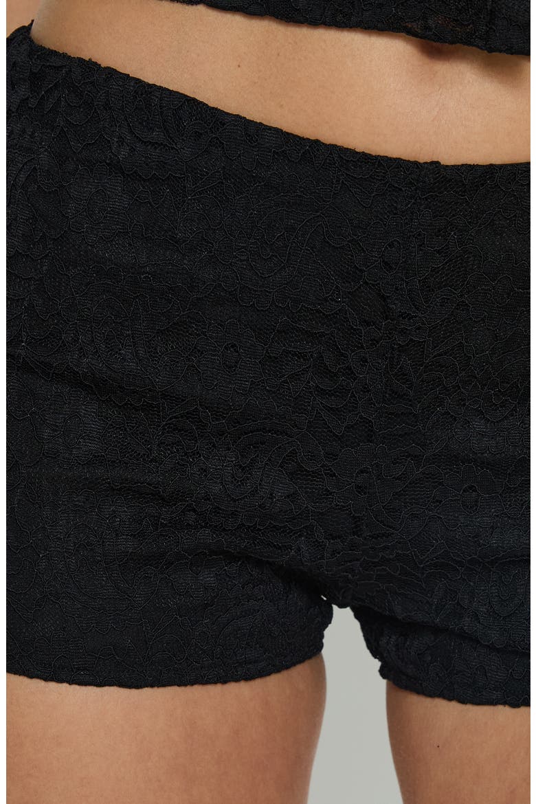 Daveney Lace Micro Shorts, Alternate, color, BLACK