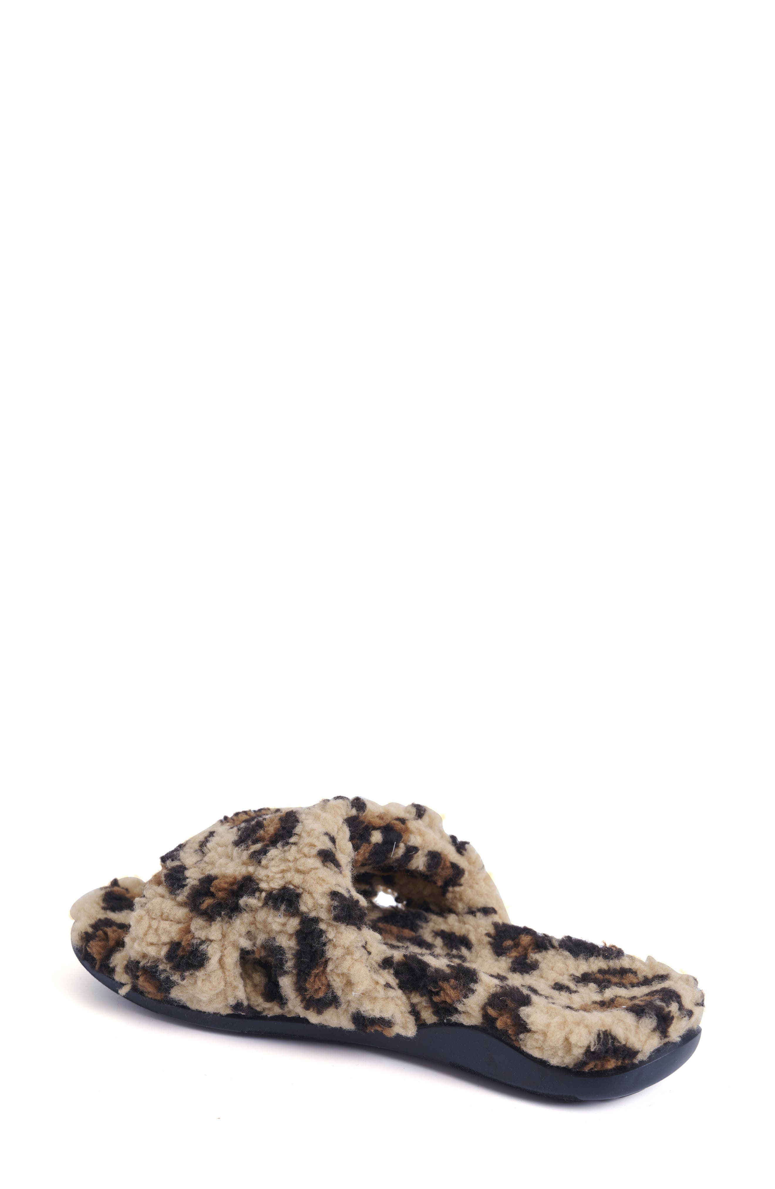 Zoey Faux Fur Slipper, Alternate, color, LEOPARD