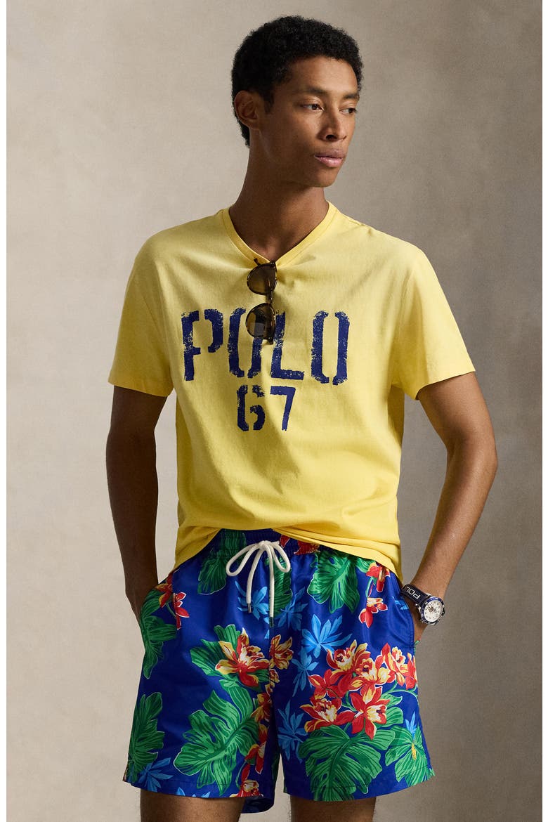 Classic Fit Cotton Jersey Graphic T-Shirt, Alternate, color, RESORT GOLD