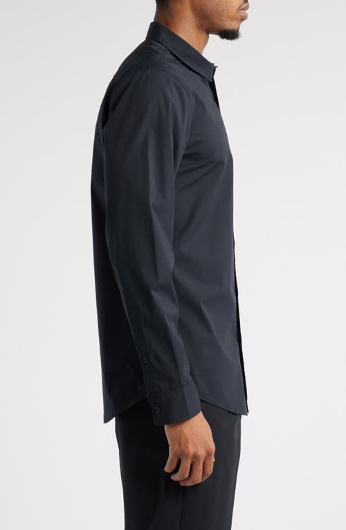 Open Edit Slim Fit Stretch Cotton Button-up Shirt In Black Caviar