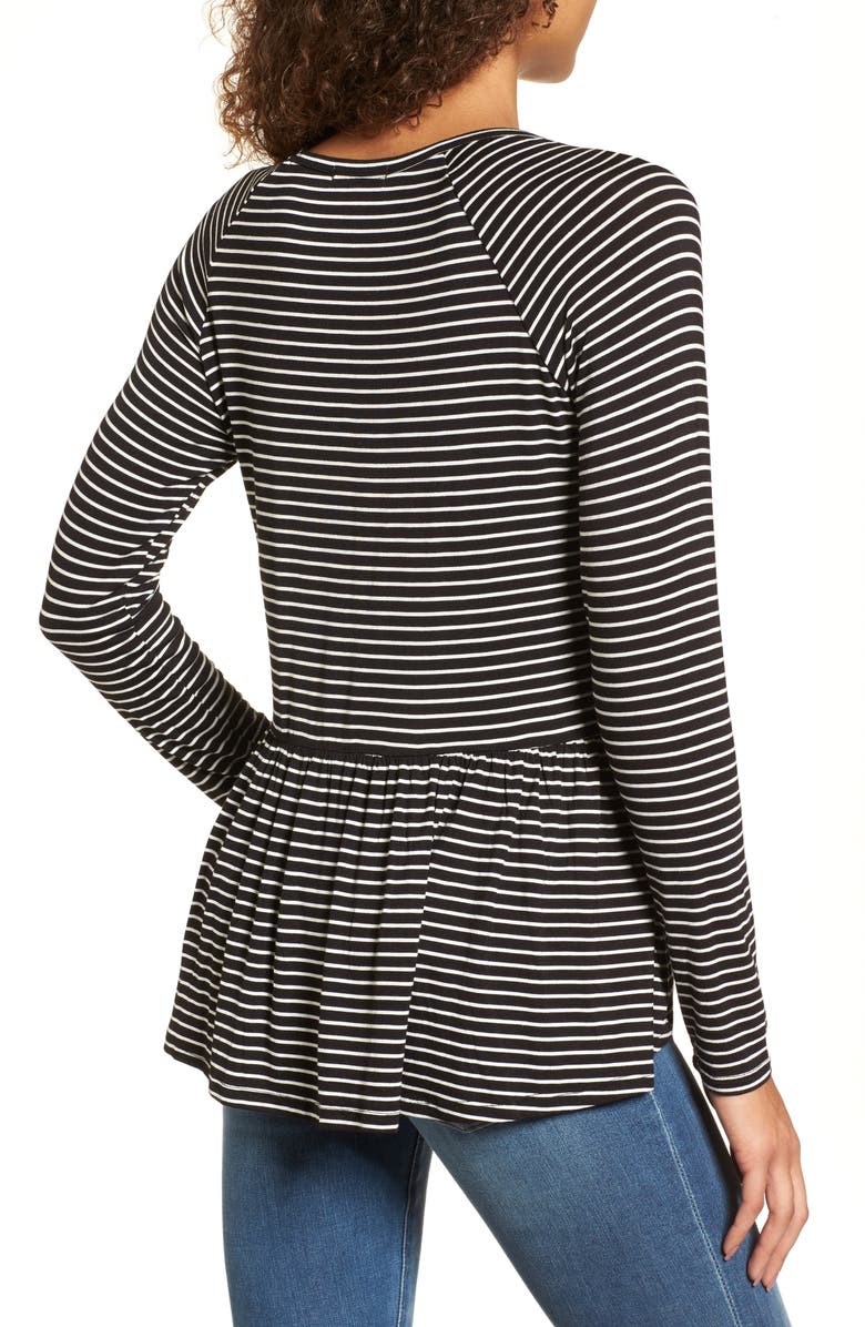 BP. Stripe Peplum Tee, Alternate, color, 