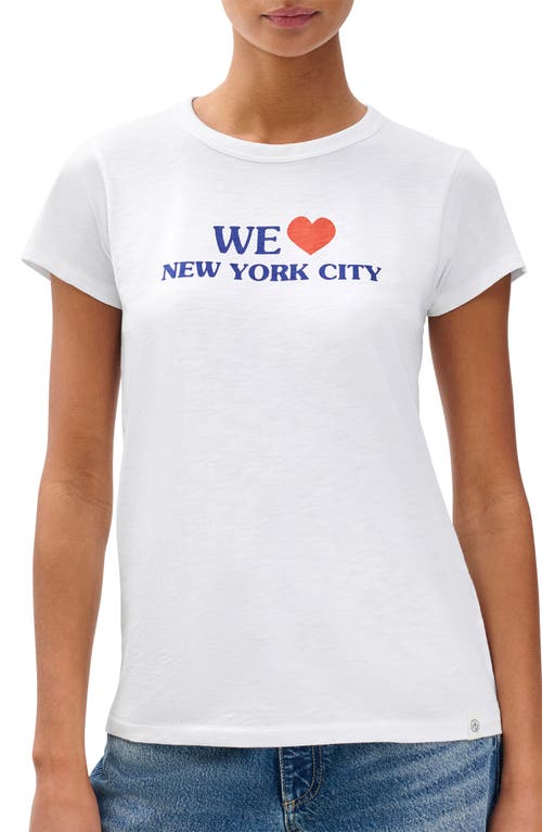 Rag & Bone New York City Cotton Grpahic T-shirt In White