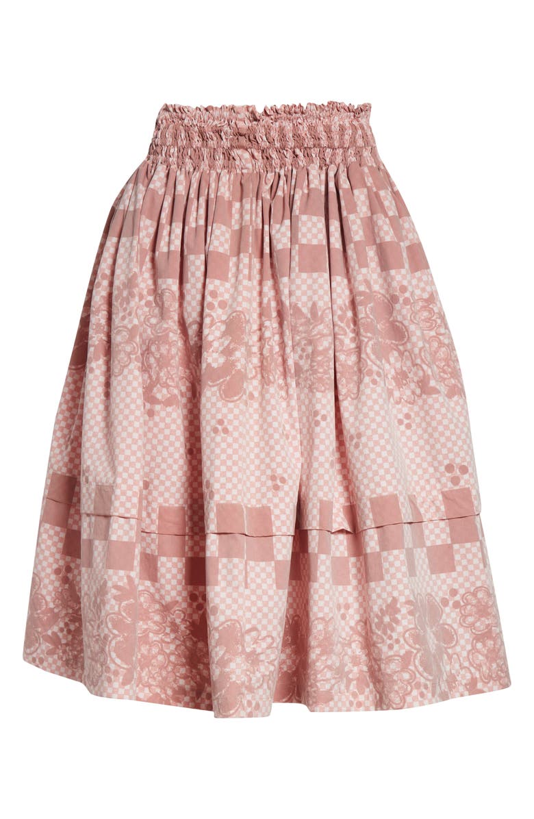 Paolina Russo Gathered Track A-Line Skirt, Main, color, Red/ White