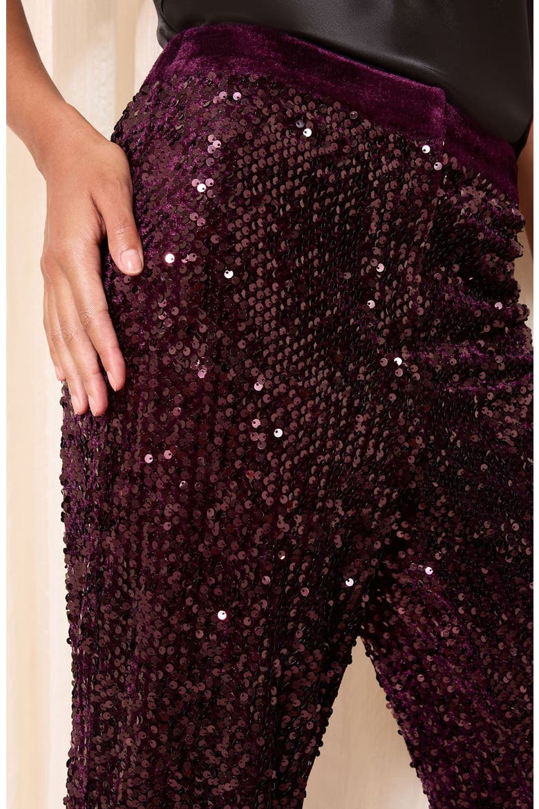 Wide Leg Sequin Pants, Alternate, color, RED