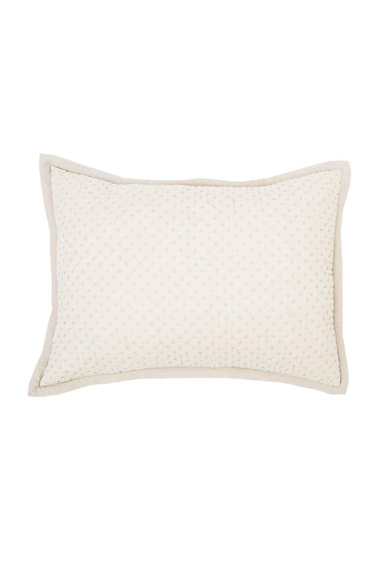 Mila Alabaster Cotton Standard Sham 20" x 26", Main, color, White