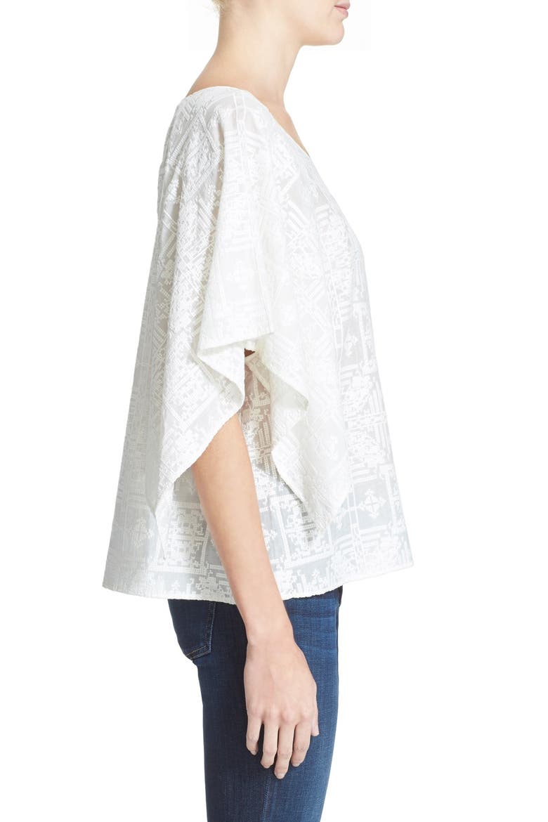 'Esparza' Embroidered Top, Alternate, color, PORCELAIN