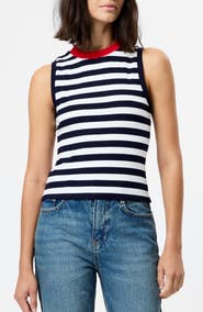 French Connection Esmae Stripe Rib Sleeveless Top