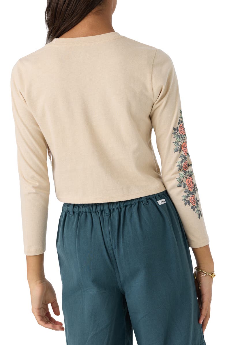 O'Neill Kids' Rose Vine Cotton Graphic Crop T-Shirt, Alternate, color, Cement