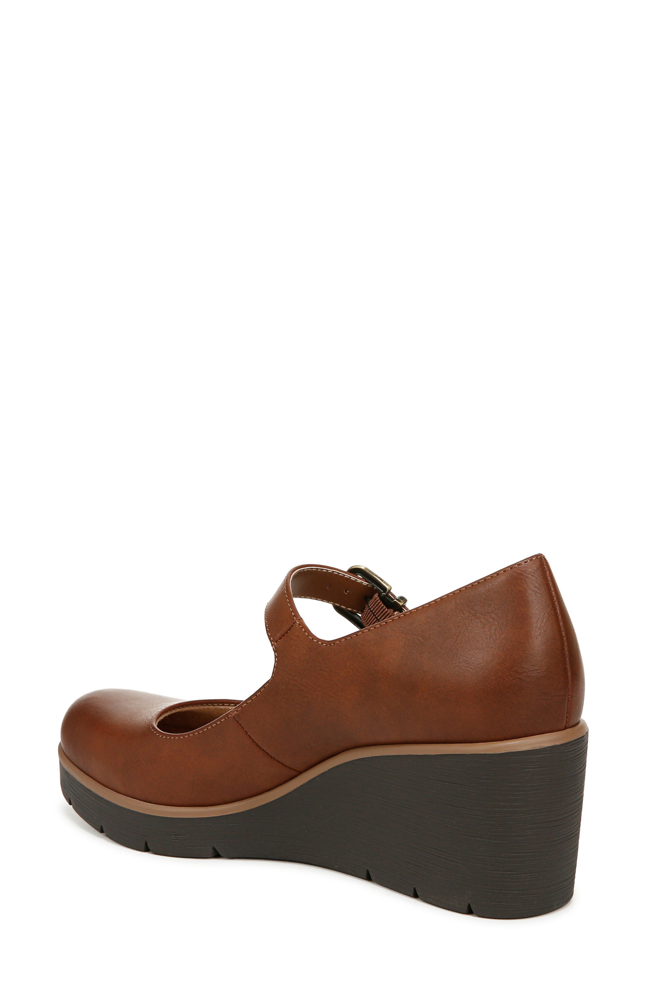 Adore Mary Jane Wedge, Alternate, color, TOFFEE BROWN FAUX LEATHER