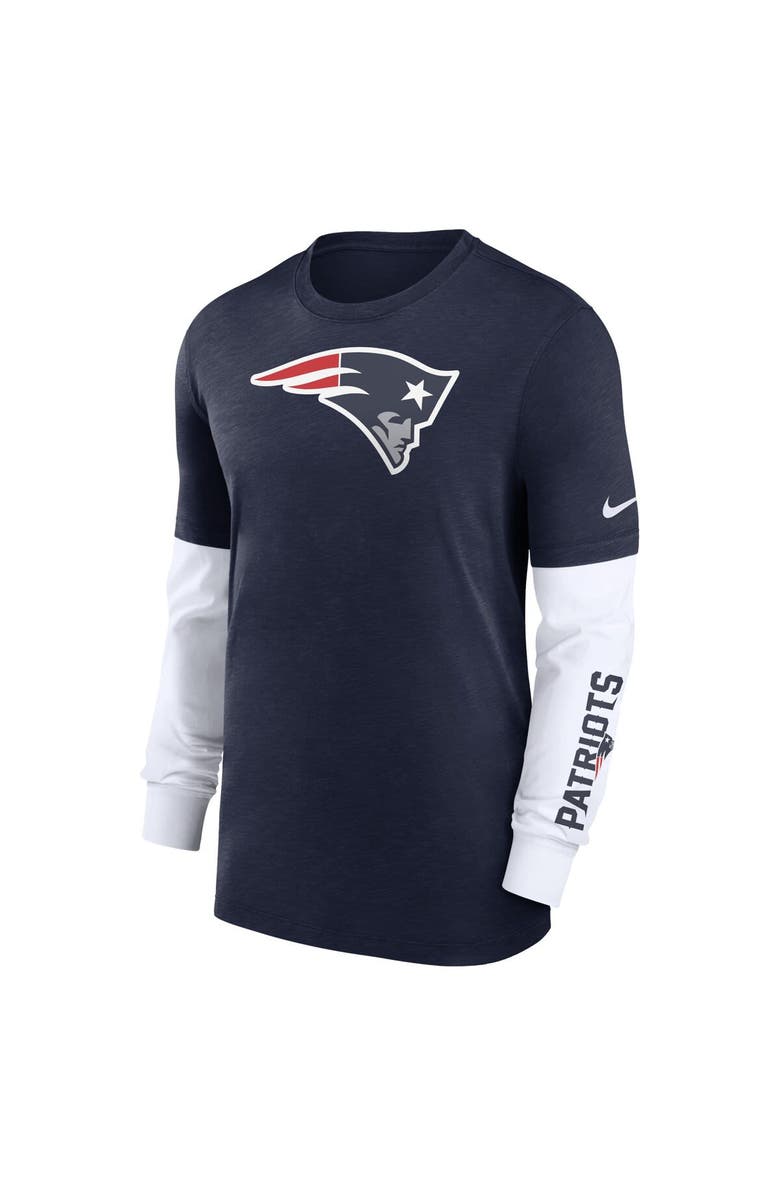 Nike Men's Nike Heather Navy New England Patriots Slub Fashion Long Sleeve T-Shirt, Alternate, color, 