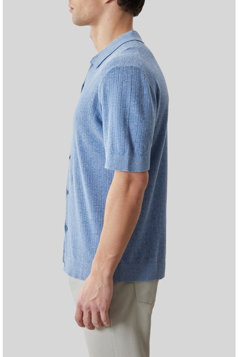 Kestrel Short Sleeve Linen & Cotton Cardigan, Alternate, color, WASHED BLUE
