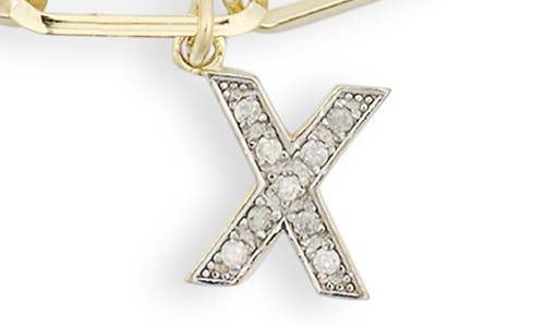 Meshmerise Diamond Initial Charm Bracelet In Yellow-x