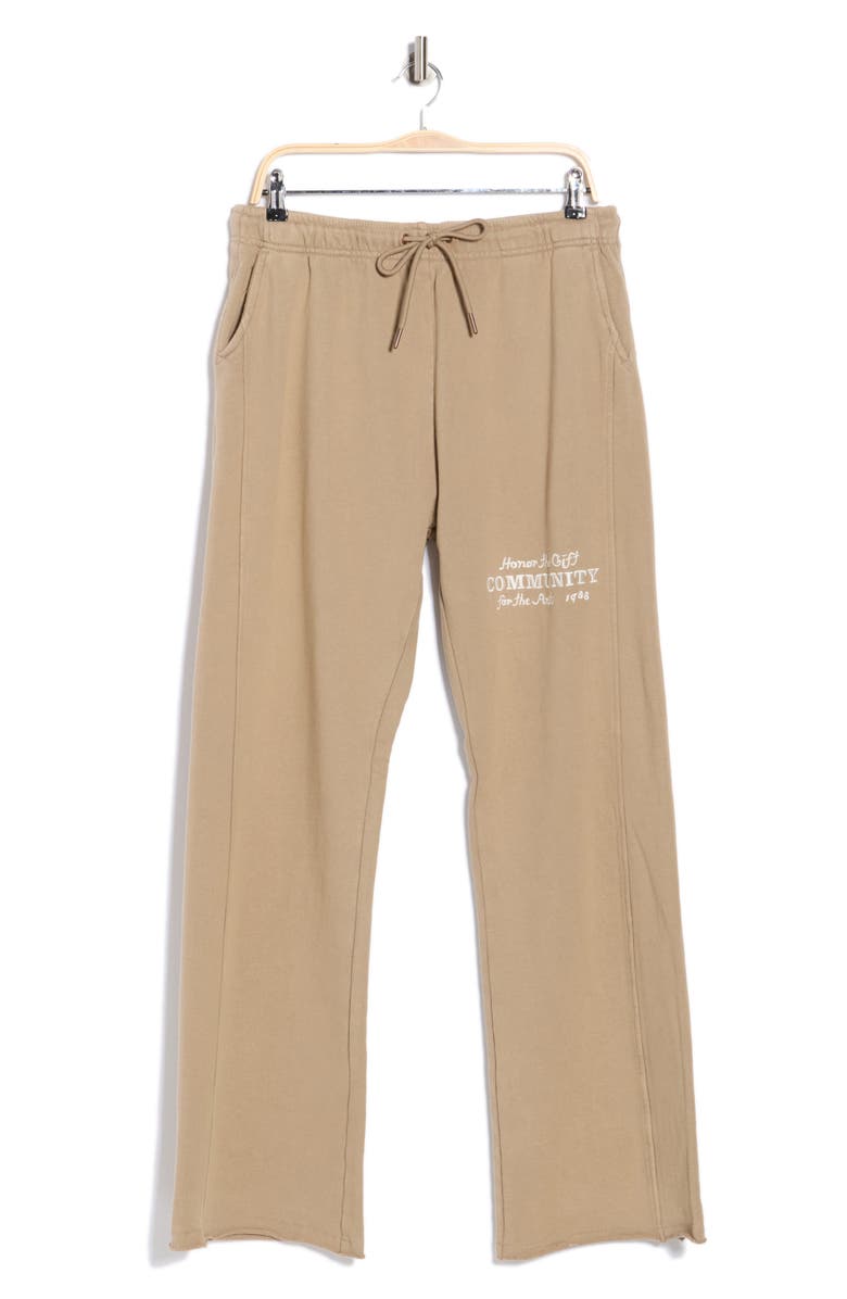 HONOR THE GIFT Embroidered Flare Leg Sweatpants, Alternate, color, Pebble