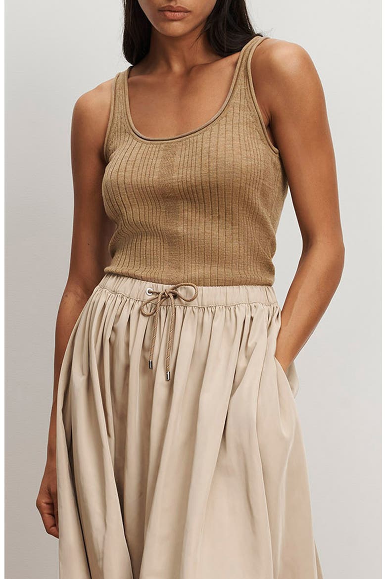 Burke Merino Wool Rib Sweater Tank, Main, color, DARK KHAKI