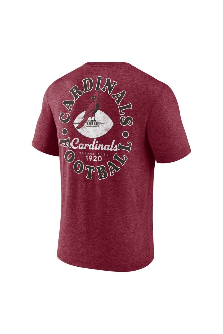 Men's Fanatics Branded Heather Cardinal Arizona Cardinals Oval Bubble Tri-Blend T-Shirt, Alternate, color, Heather Red
