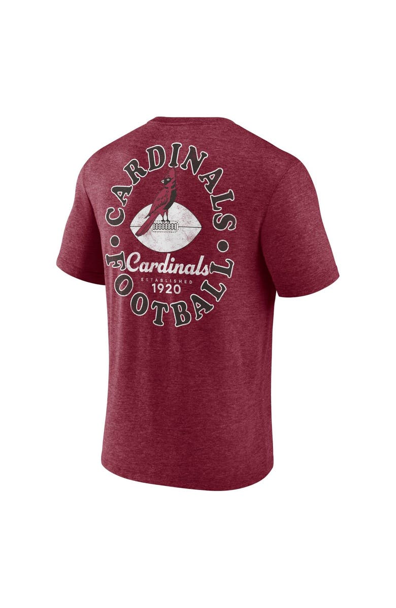 FANATICS Men's Fanatics Branded Heather Cardinal Arizona Cardinals Oval Bubble Tri-Blend T-Shirt, Alternate, color, 