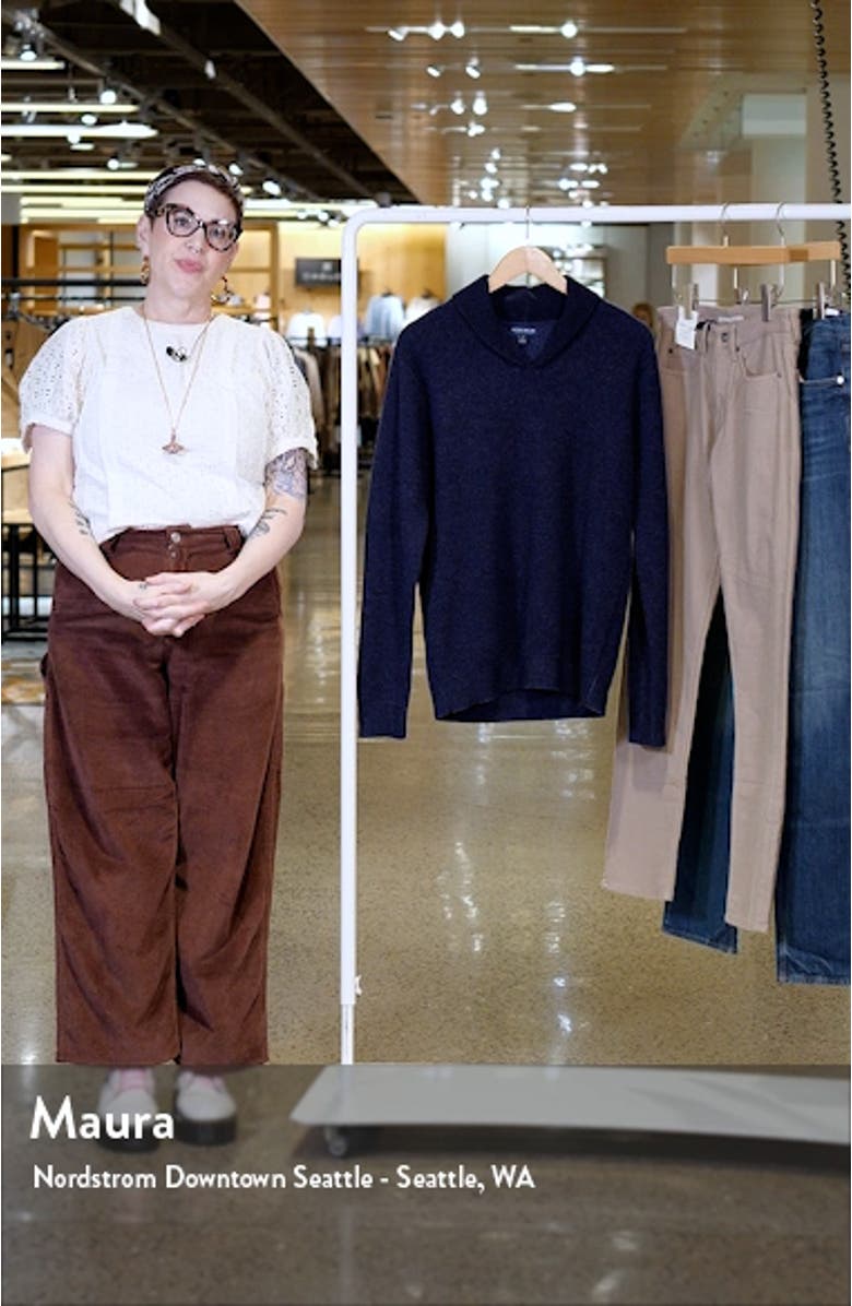 Corbet Shawl Collar Merino Wool Blend Sweater, sales video thumbnail