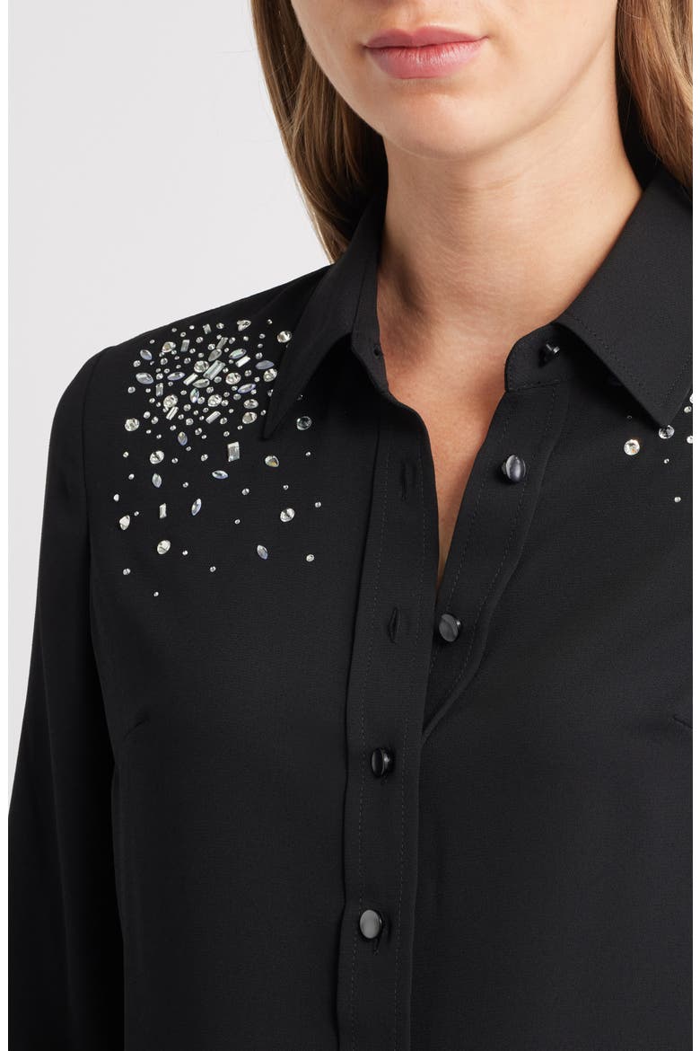 Embellished Shirt, Alternate, color, ANNE BLACK