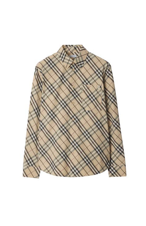 Burberry check shirt sale on sale