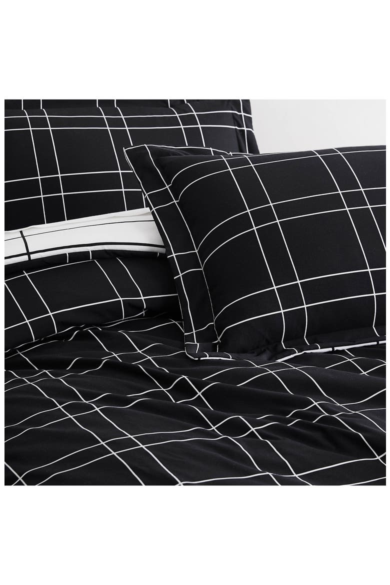 Urban Grid Oversize Duvet Cover Set, Alternate, color, BLACK