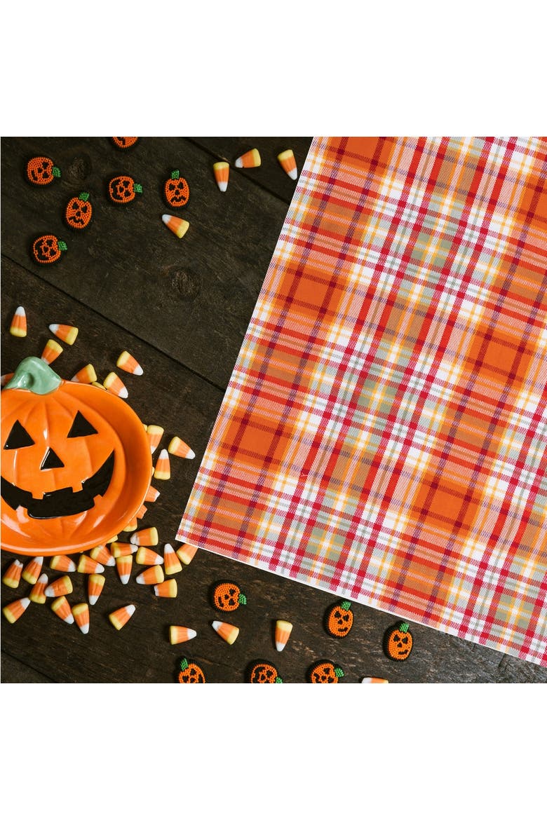 Briar Plaid Handwoven 100% Cotton Fall Kitchen Dishtowel, Alternate, color, Orange