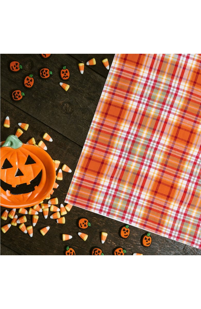 C&F Home Briar Plaid Handwoven 100% Cotton Fall Kitchen Dishtowel, Alternate, color, Orange