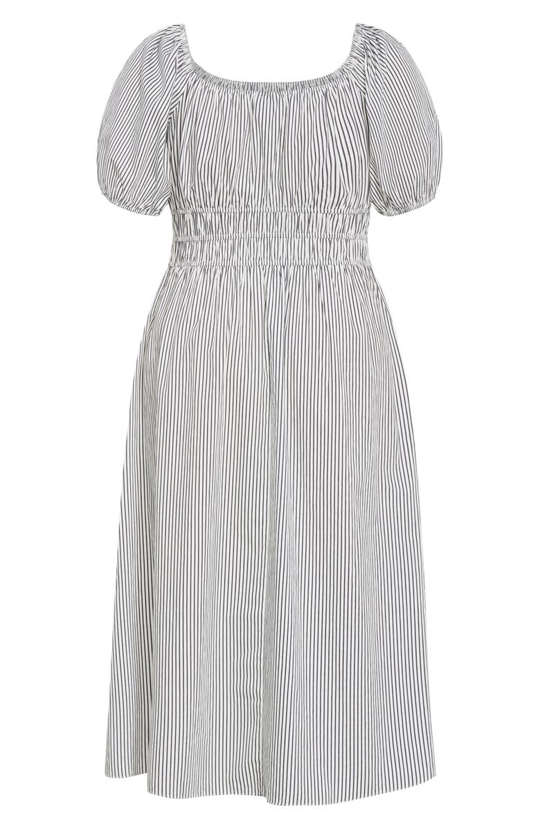 City Chic Adelynn Stripe Midi Dress, Alternate, color, Grey Stripe