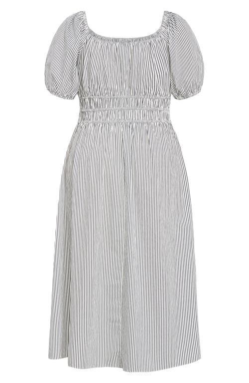 City Chic Adelynn Stripe Midi Dress In Grey Stripe