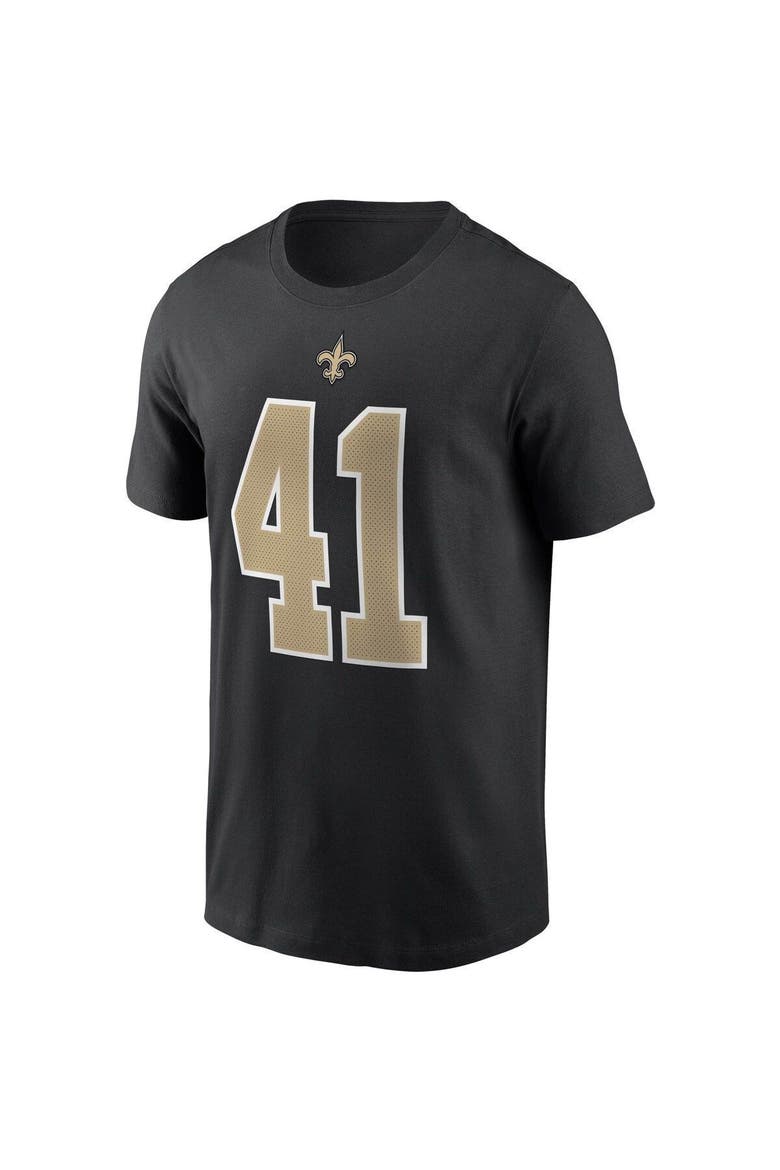 Men's Nike Alvin Kamara Black New Orleans Saints Name & Number T-Shirt, Alternate, color, BLACK