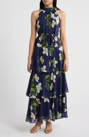Julia Jordan Floral Tiered Gown