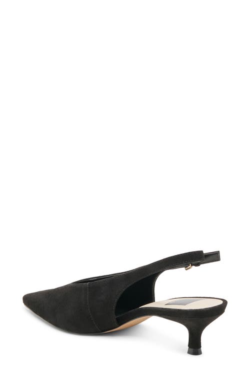 Dolce Vita Alenna Slingback Pointed Toe Kitten Heel Pump In Black