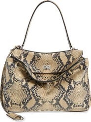Balenciaga Medium Rodeo Python Print Leather Top Handle Bag