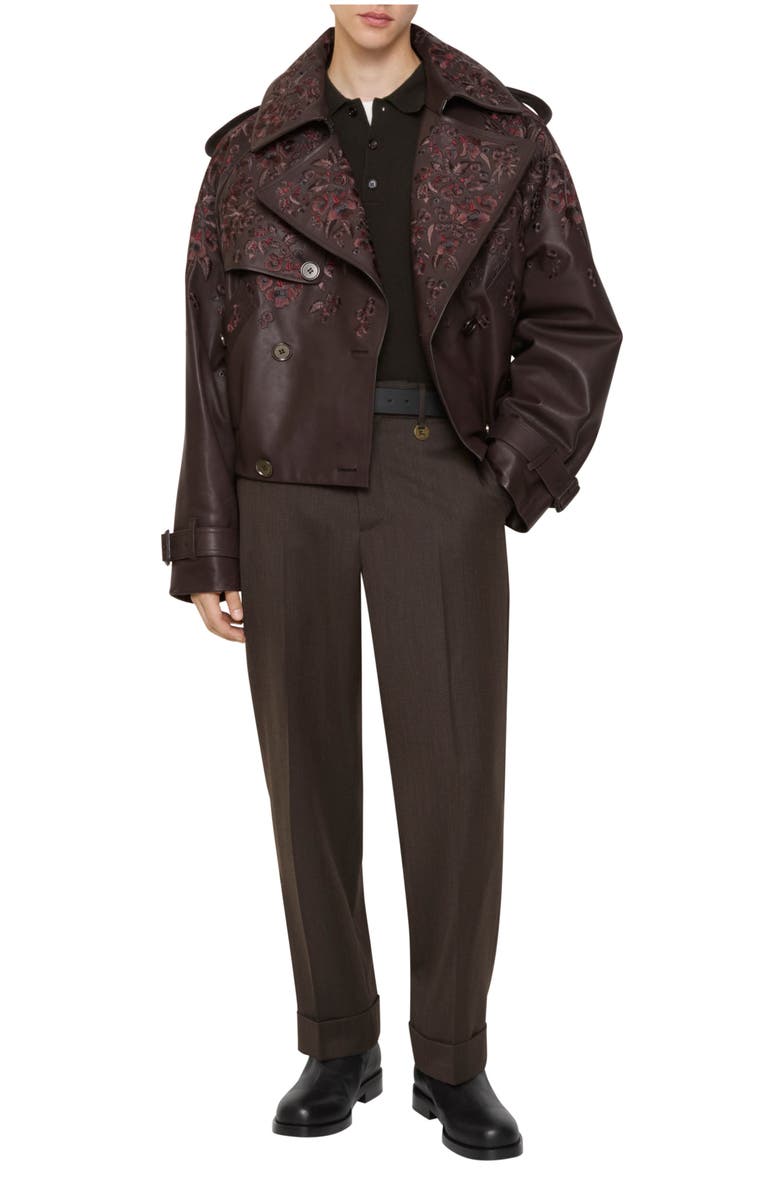 Burberry Wool Tailored Trousers, Main, color, Carbon Grey/Dark Mink