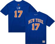 Mitchell & Ness Men's Mitchell & Ness Jeremy Lin Blue New York Knicks Name & Number T-Shirt