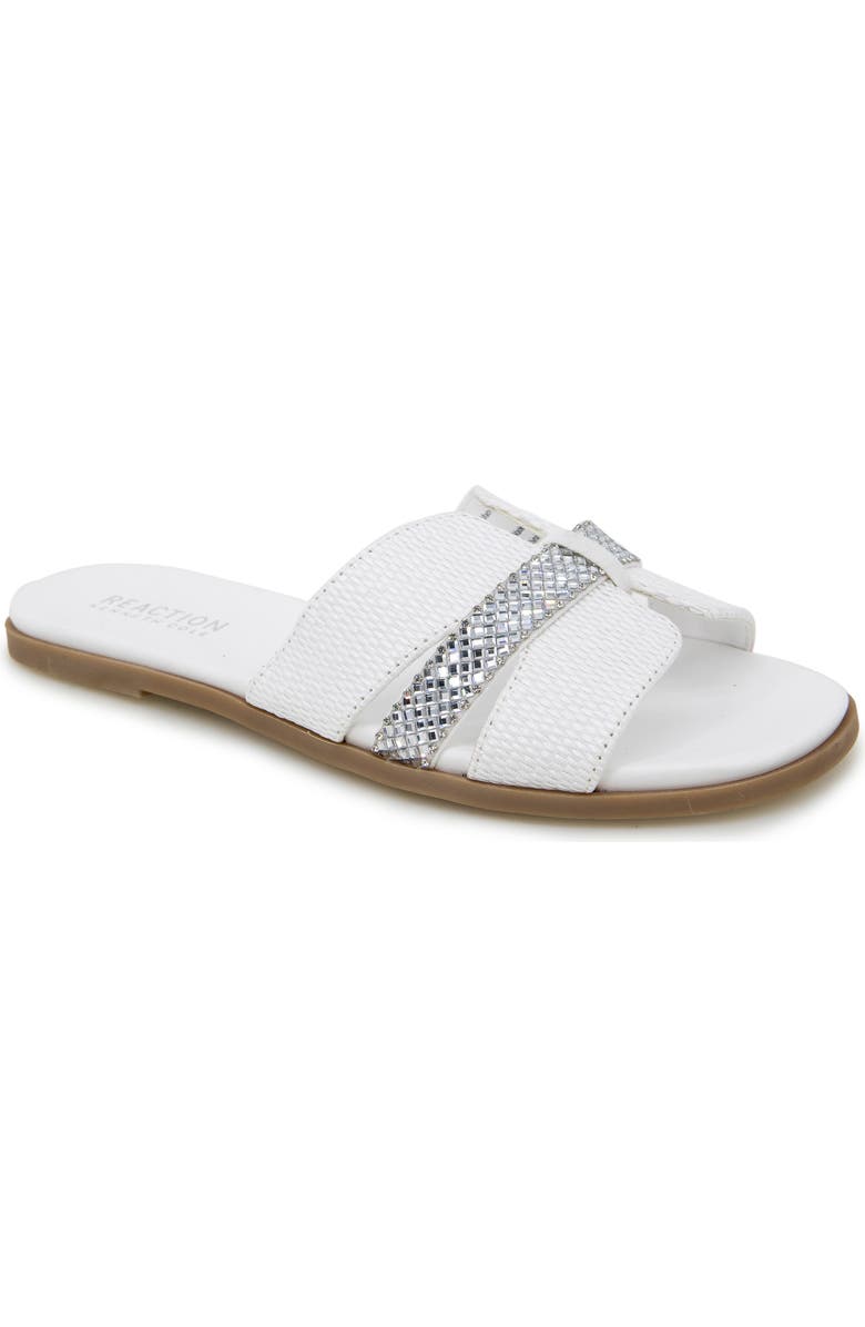 Kenneth Cole Reaction Whisp Rhinestone Sandal, Main, color, White Weave