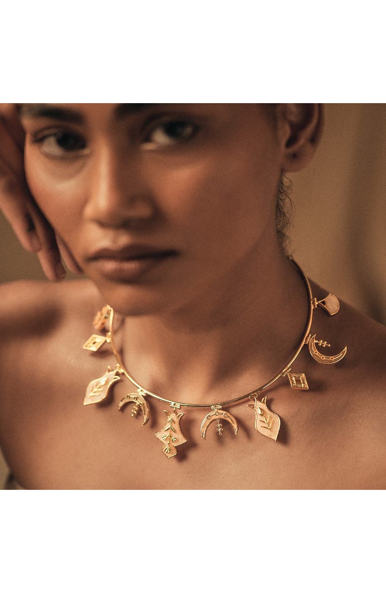 Dhwani Bansal Hamsa Necklace, Alternate, color, Gold Plated