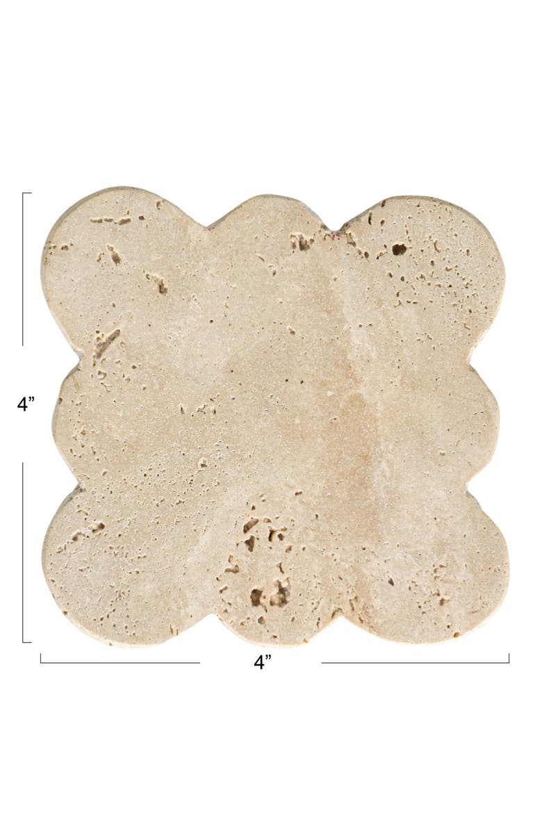 Storied Home Tuscan Elegance Travertine Coaster Set, Natural, Set of 4, Alternate, color, Natural